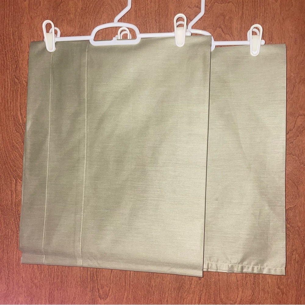 2 Window Valances Rod Pocket 70” x 14” Ea~ Solid Sage Green ~ NWOT Exc